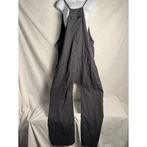 Gray Wide Leg Overalls Jumpsuit Bib Style Sleeveless Size Large